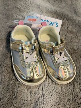 Carter's Metallic Gold Iridescent Toddler Sneakers